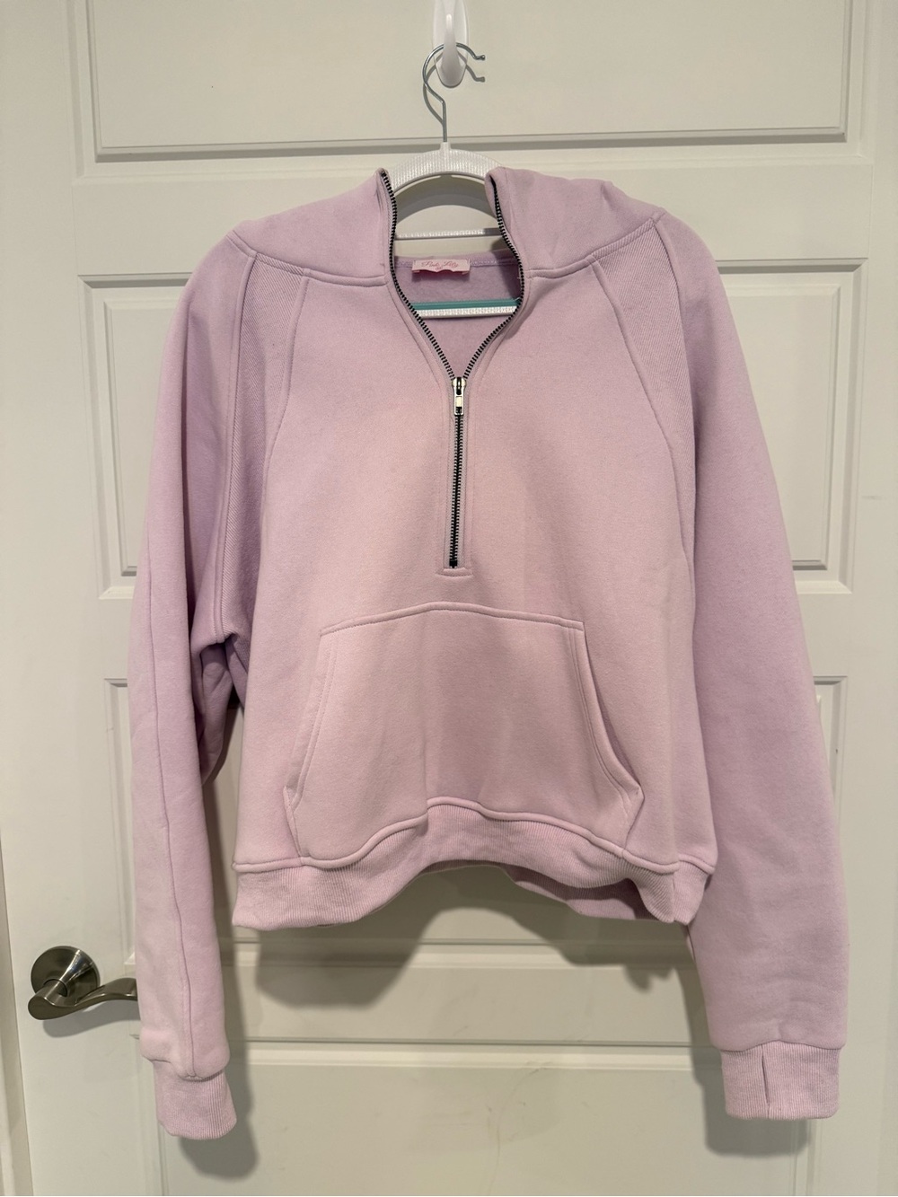 Pink Lily Half Zip Scuba hoodie